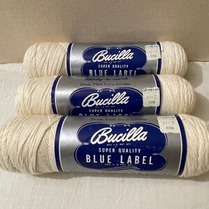 Bucilla Blue Label Crochet Knitting Cotton Unbleached #9 Art 3457 500yd Lot of 3